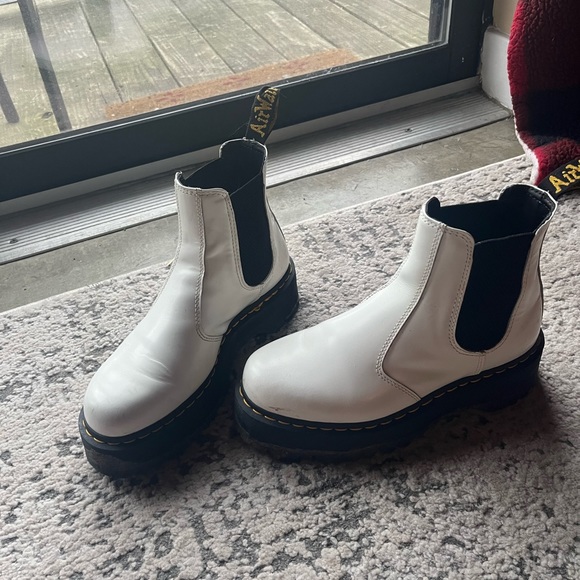 Dr. Martens Shoes - White Doc Marten Platform Boots